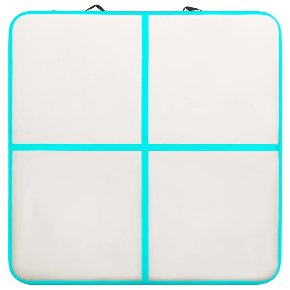 Esterilla inflable de gimnasia y bomba PVC verde 200x200x20