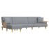 Sofá cama en forma de L tela gris claro 279x140x70