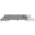 Sofá cama en forma de L tela gris claro 279x140x70