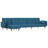Sofá cama en forma de L terciopelo azul 275x140x70
