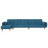 Sofá cama en forma de L terciopelo azul 275x140x70