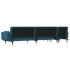Sofá cama en forma de L terciopelo azul 275x140x70