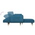 Sofá cama en forma de L terciopelo azul 275x140x70