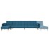 Sofá cama en forma de L terciopelo azul 275x140x70