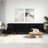 Sofá cama en forma de L tela negro 279x140x70