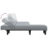 Sofá cama en forma de L tela gris claro 255x140x70