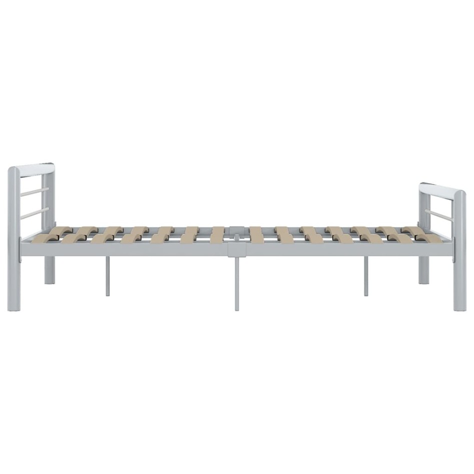Estructura de cama de metal gris y blanco 160x200