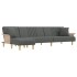 Sofá cama en forma de L tela gris oscuro 279x140x70