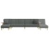 Sofá cama en forma de L tela gris oscuro 279x140x70