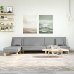 Sofá cama en forma de L tela gris claro 255x140x70 cm