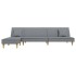 Sofá cama en forma de L tela gris claro 255x140x70