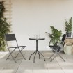 Juego de comedor para jardín 3 piezas acero negro