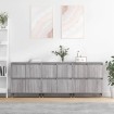 Aparadores 3 uds madera contrachapada gris Sonoma