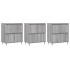 Aparadores 3 uds madera contrachapada gris
