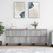 Aparadores 3 uds madera contrachapada gris Sonoma