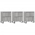 Aparadores 3 uds madera contrachapada gris