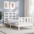 Estructura de cama individual con cabecero madera maciza