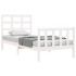 Estructura de cama individual con cabecero madera maciza