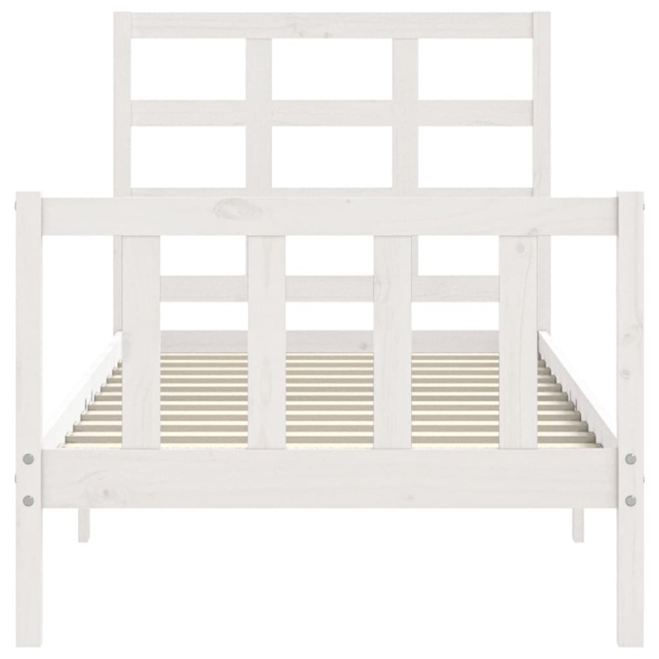 Estructura de cama individual con cabecero madera maciza