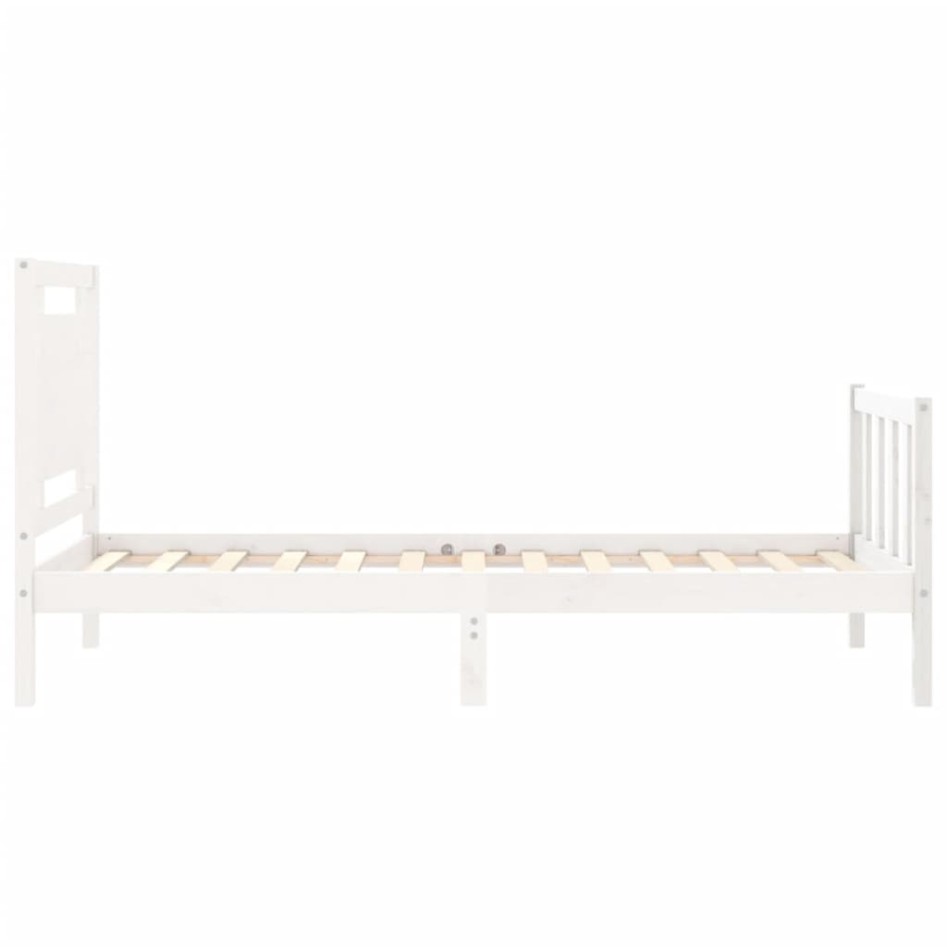 Estructura de cama individual con cabecero madera maciza