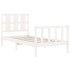Estructura de cama individual con cabecero madera maciza
