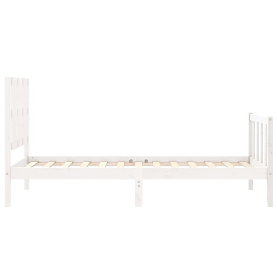 Estructura de cama individual con cabecero madera maciza