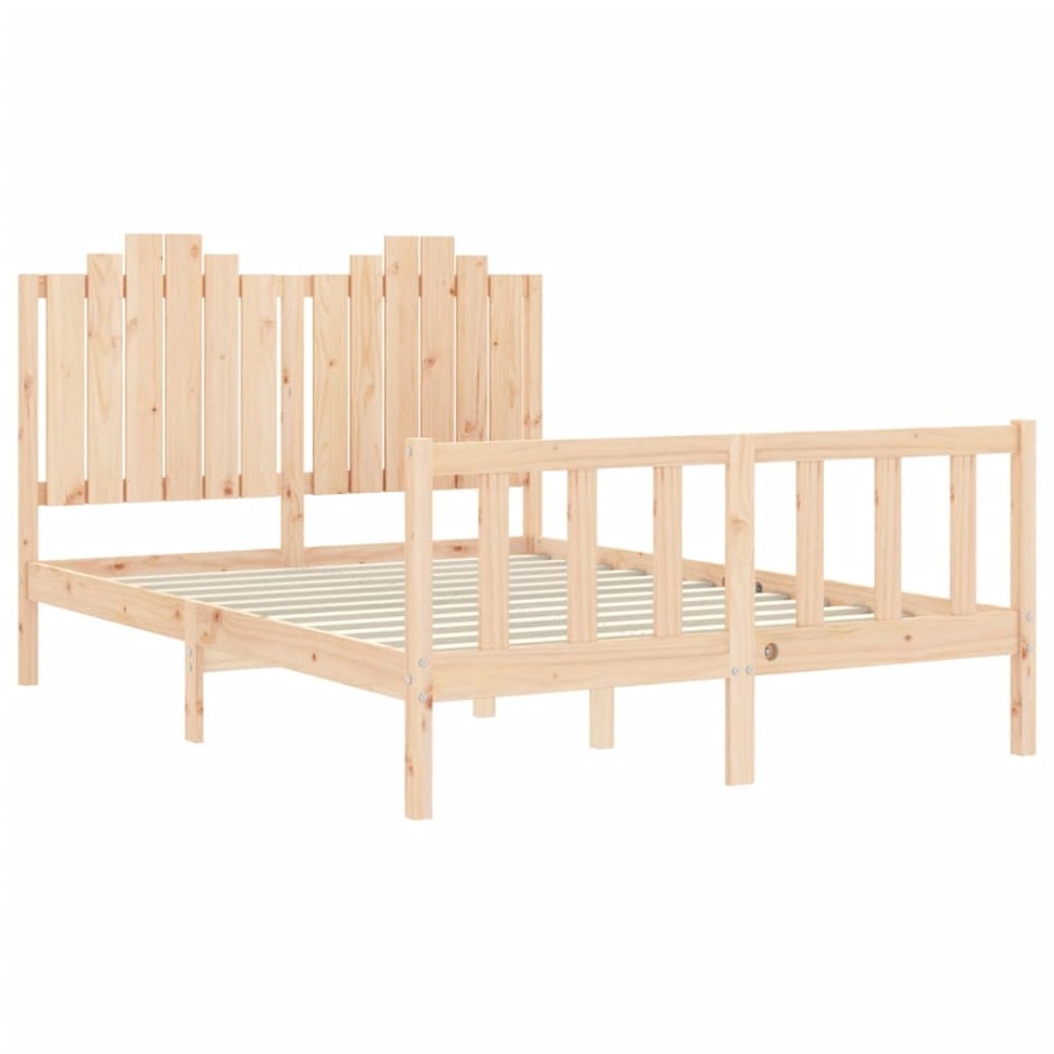 Estructura de cama sin colchón madera de pino blanca 140x200