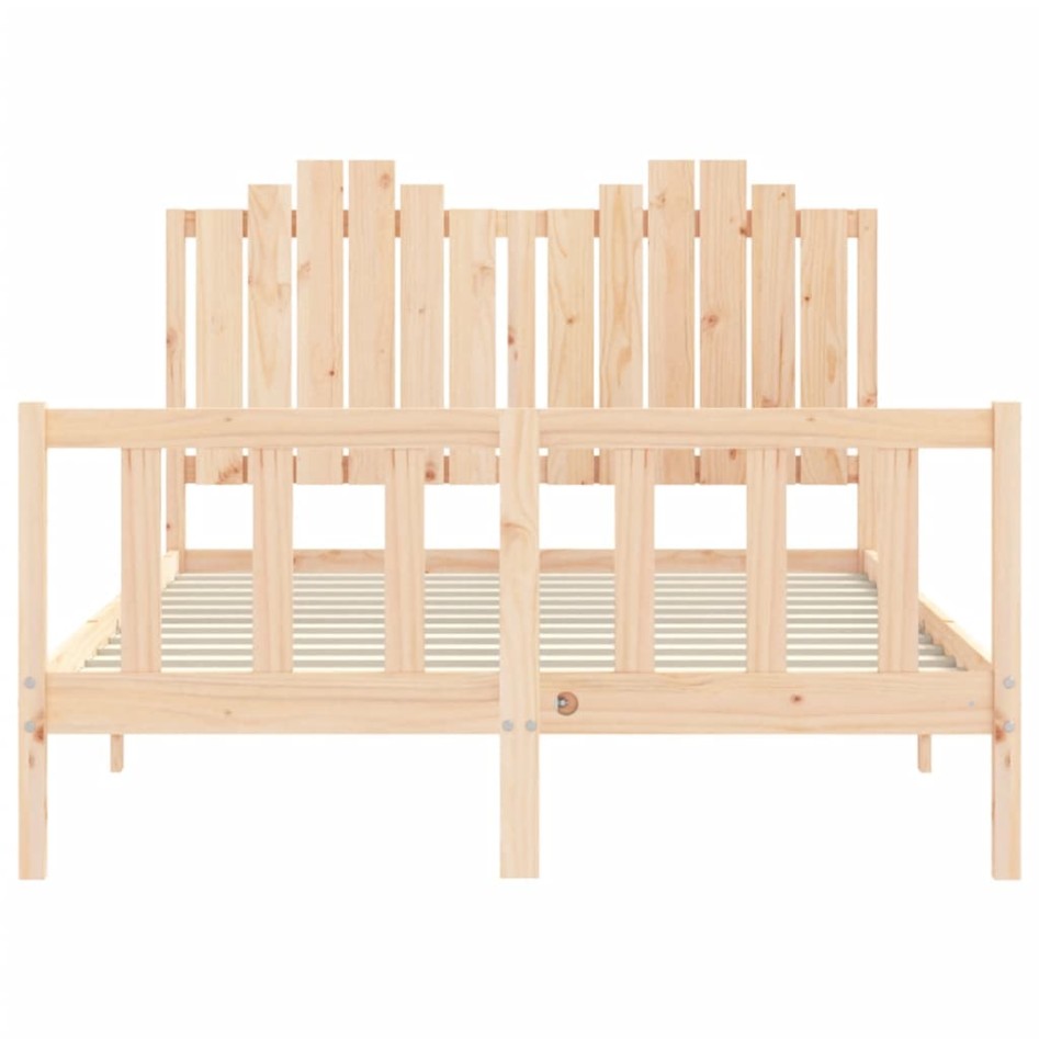 Estructura de cama sin colchón madera de pino blanca 140x200
