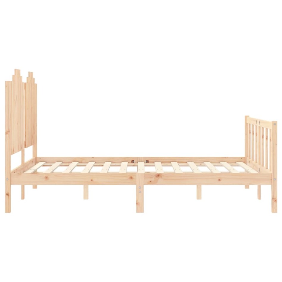 Estructura de cama sin colchón madera de pino blanca 140x200