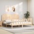 Estructura de cama con cabecero madera maciza 180x200