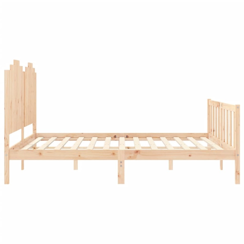 Estructura de cama con cabecero madera maciza 180x200