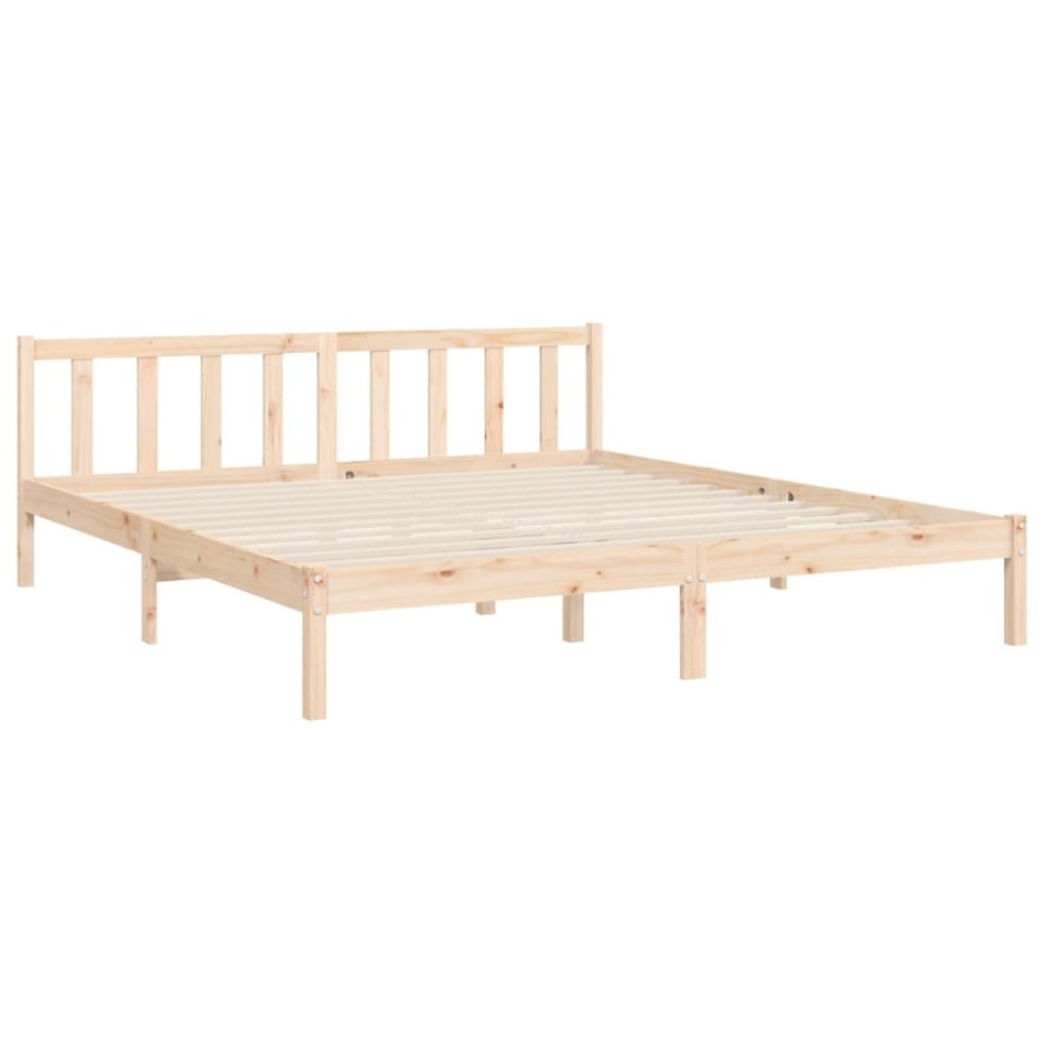 Estructura de cama con cabecero madera maciza 180x200