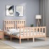 Estructura de cama de matrimonio con cabecero madera