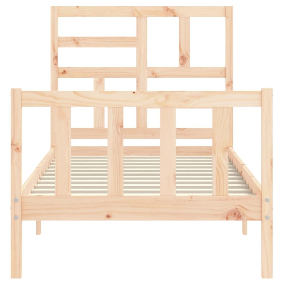 Estructura de cama sin colchón madera maciza de pino 100x200