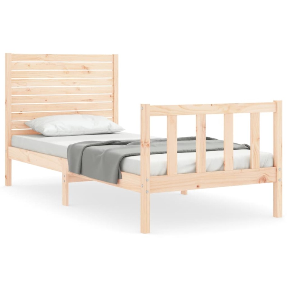 Estructura de cama sin colchón madera maciza de pino 100x200