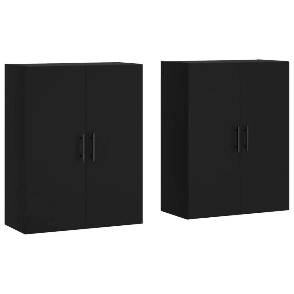 Armarios de pared 2 unidades negro 69,5x34x90