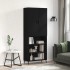 Aparador alto madera contrachapada negro 69,5x34x180