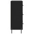 Aparador de madera de ingeniería negro 69,5x34x90