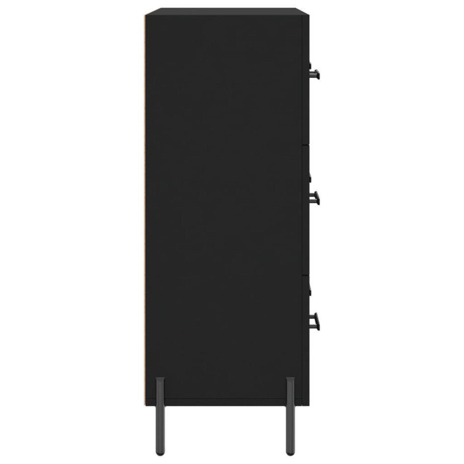 Aparador de madera de ingeniería negro 69,5x34x90