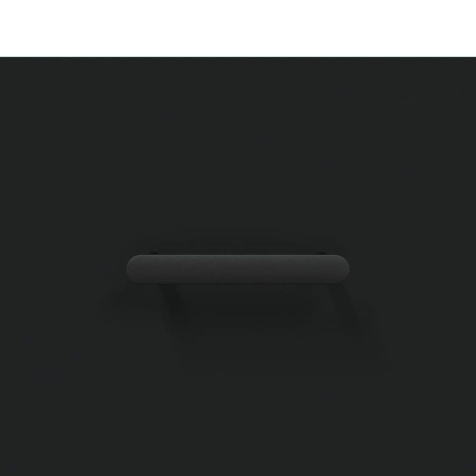 Aparador de madera de ingeniería negro 69,5x34x90