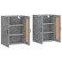 Armarios de pared 2 uds madera de ingeniería gris