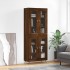 Aparador alto madera contrachapada marrón roble 69,5x34x180