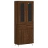 Aparador alto madera contrachapada marrón roble 69,5x34x180