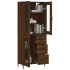 Aparador alto madera contrachapada marrón roble 69,5x34x180