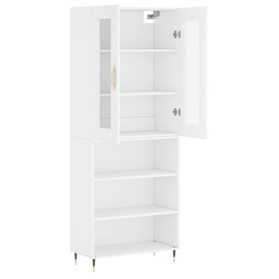 Aparador alto madera contrachapada blanco 69,5x34x180