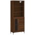 Aparador alto madera contrachapada marrón roble 69,5x34x180