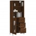 Aparador alto madera contrachapada marrón roble 69,5x34x180