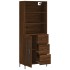 Aparador alto madera contrachapada marrón roble 69,5x34x180