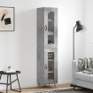 Aparador de madera contrachapada gris hormigón 34,5x34x180 cm