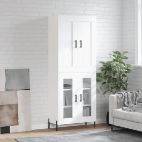 Aparador alto madera contrachapada blanco 69,5x34x180